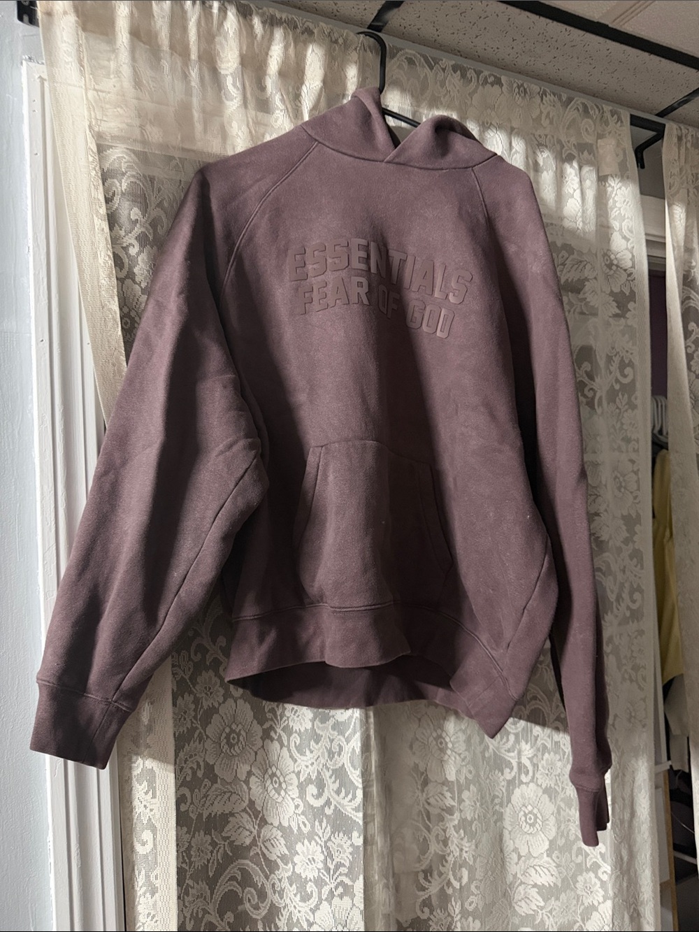 Essentials Fear of God Hoodie - Washout Maroon